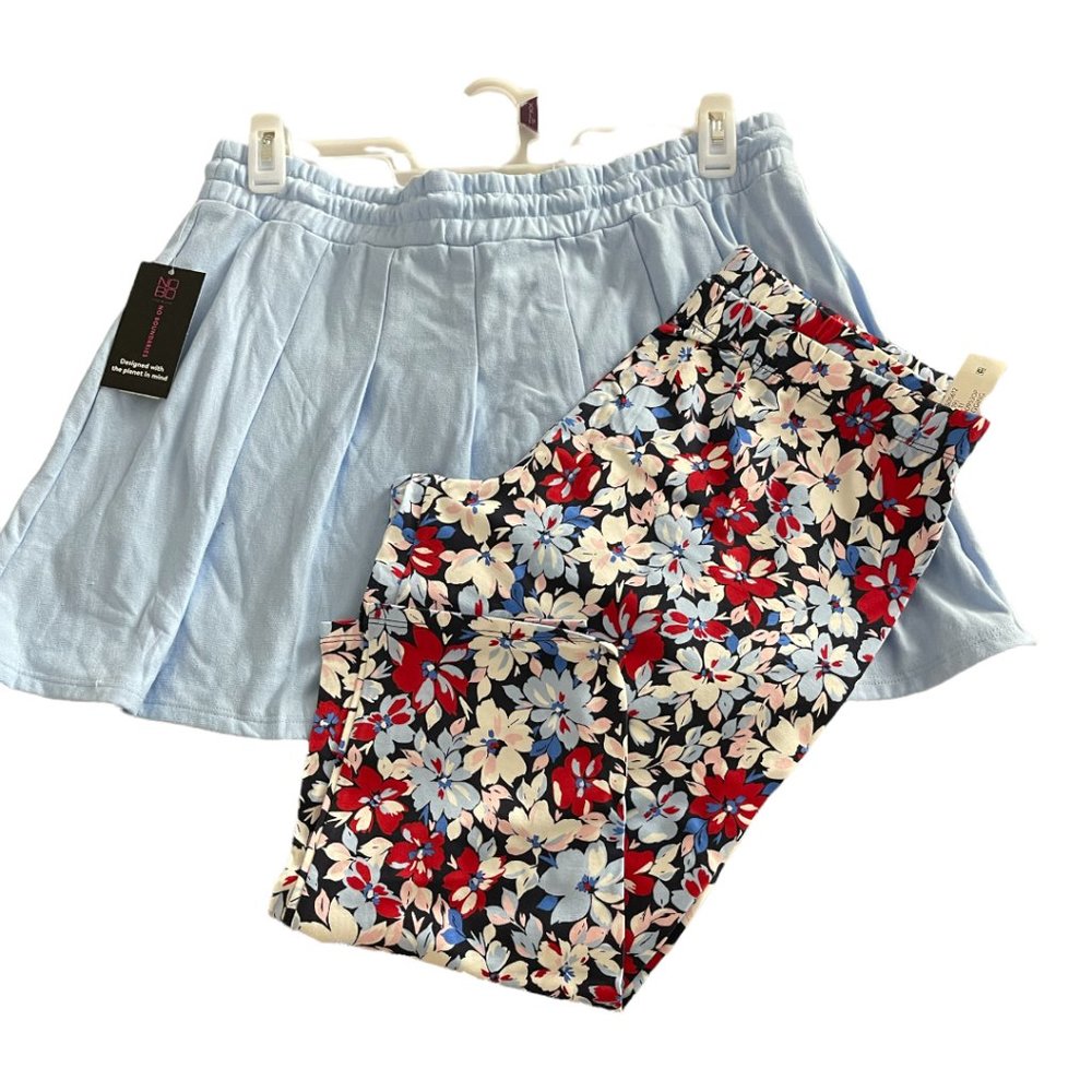 Pleated Mini with Capri Legging Combo No Boundaries Junior Size XXL 19 Baby Blue